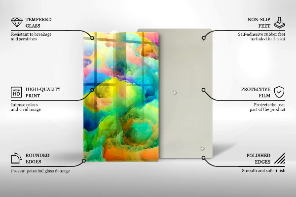 Glas Ceranfeldabdeckung Spritzschutz Bunte Abstraktion