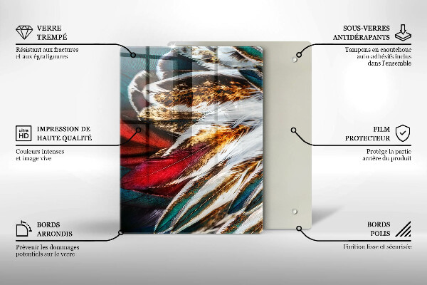 Glas Ceranfeldabdeckung Spritzschutz Bunte Abstraktion