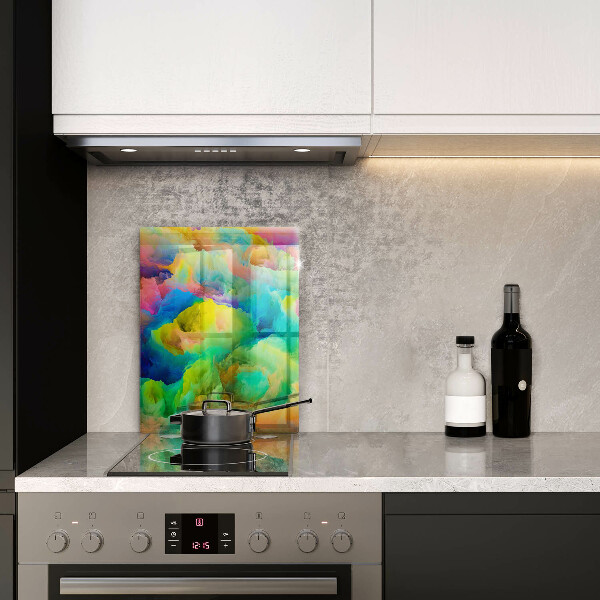 Glas Ceranfeldabdeckung Spritzschutz Bunte Abstraktion