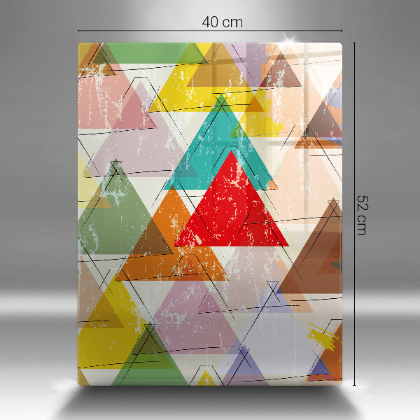 Glas Ceranfeldabdeckung Spritzschutz Bemalte Dreiecke