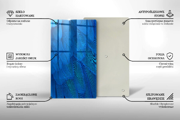 Glas Ceranfeldabdeckung Spritzschutz Vogelfedern