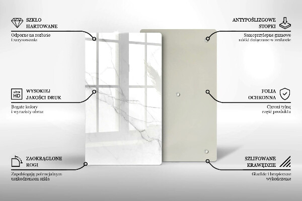 Glas Ceranfeldabdeckung Spritzschutz Zarter weißer Marmor