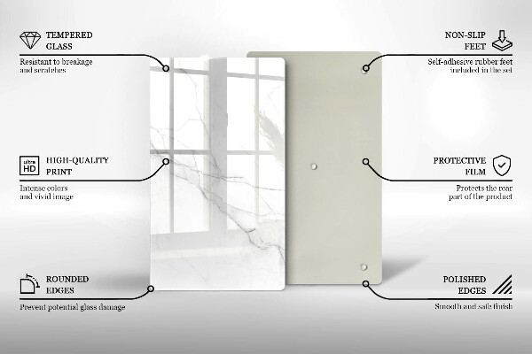Glas Ceranfeldabdeckung Spritzschutz Zarter weißer Marmor