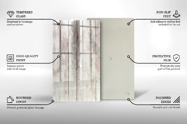 Glas Ceranfeldabdeckung Spritzschutz Alte Holzbretter