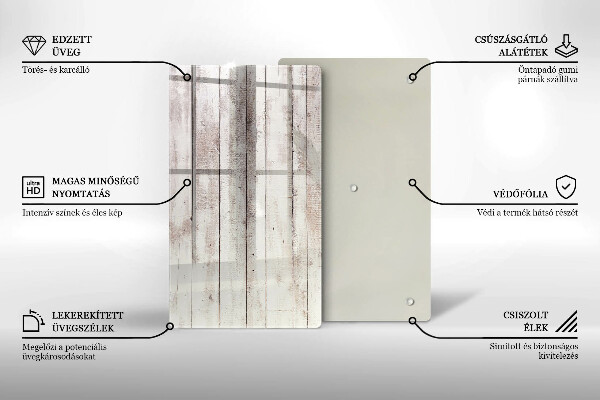 Glas Ceranfeldabdeckung Spritzschutz Alte Holzbretter