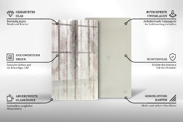 Glas Ceranfeldabdeckung Spritzschutz Alte Holzbretter