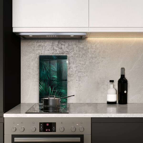 Glas Herdabdeckplatte Wilde Dschungelblätter