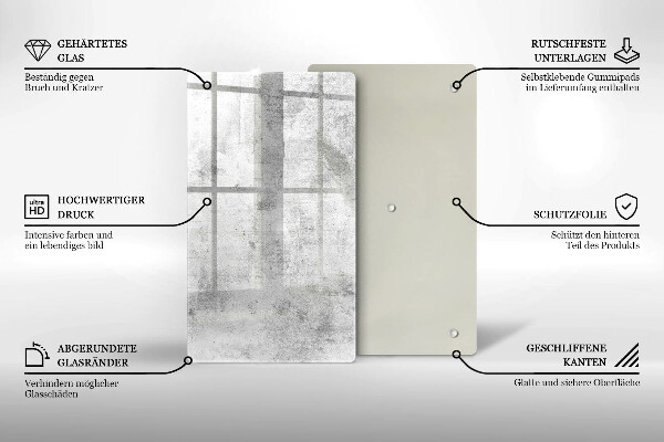 Glas Herdabdeckplatte Betonstruktur