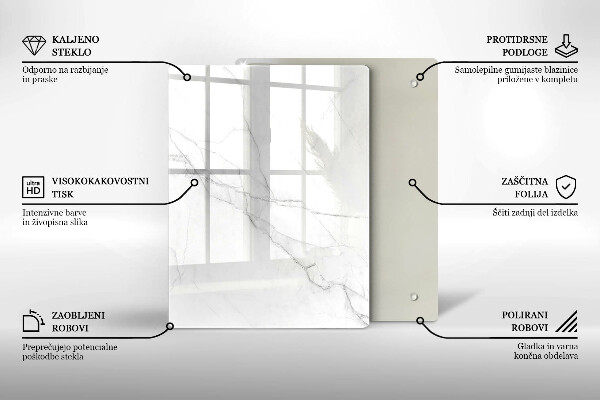 Glas Herdabdeckplatte Pastellmarmor