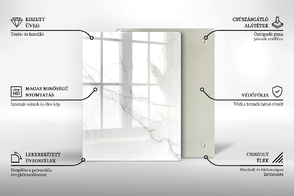 Glas Herdabdeckplatte Pastellmarmor