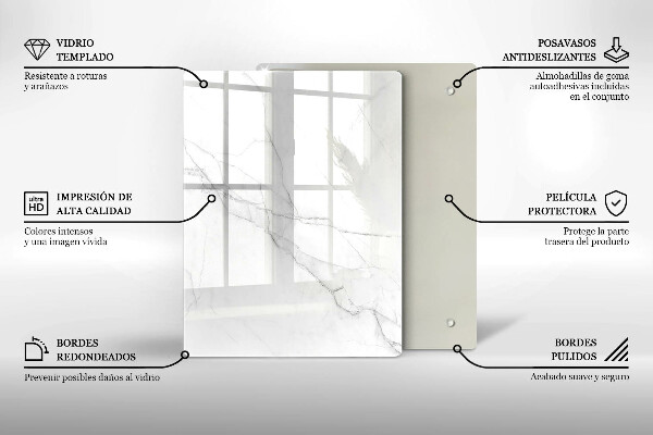 Glas Herdabdeckplatte Pastellmarmor