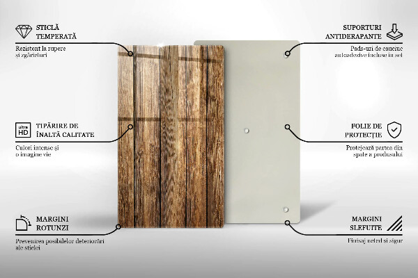 Glas Ceranfeldabdeckung Spritzschutz Bretter mit Holzstruktur