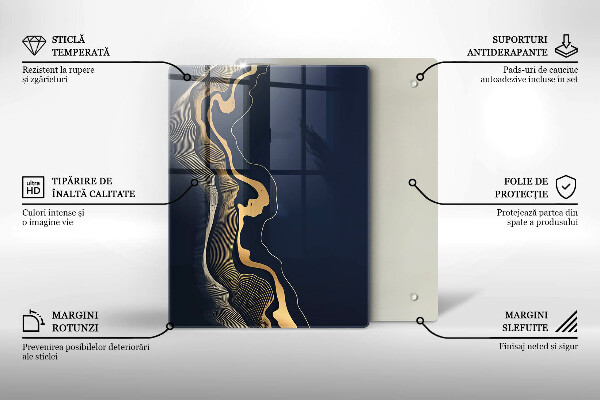 Glas Ceranfeldabdeckung Spritzschutz Bretter mit Holzstruktur