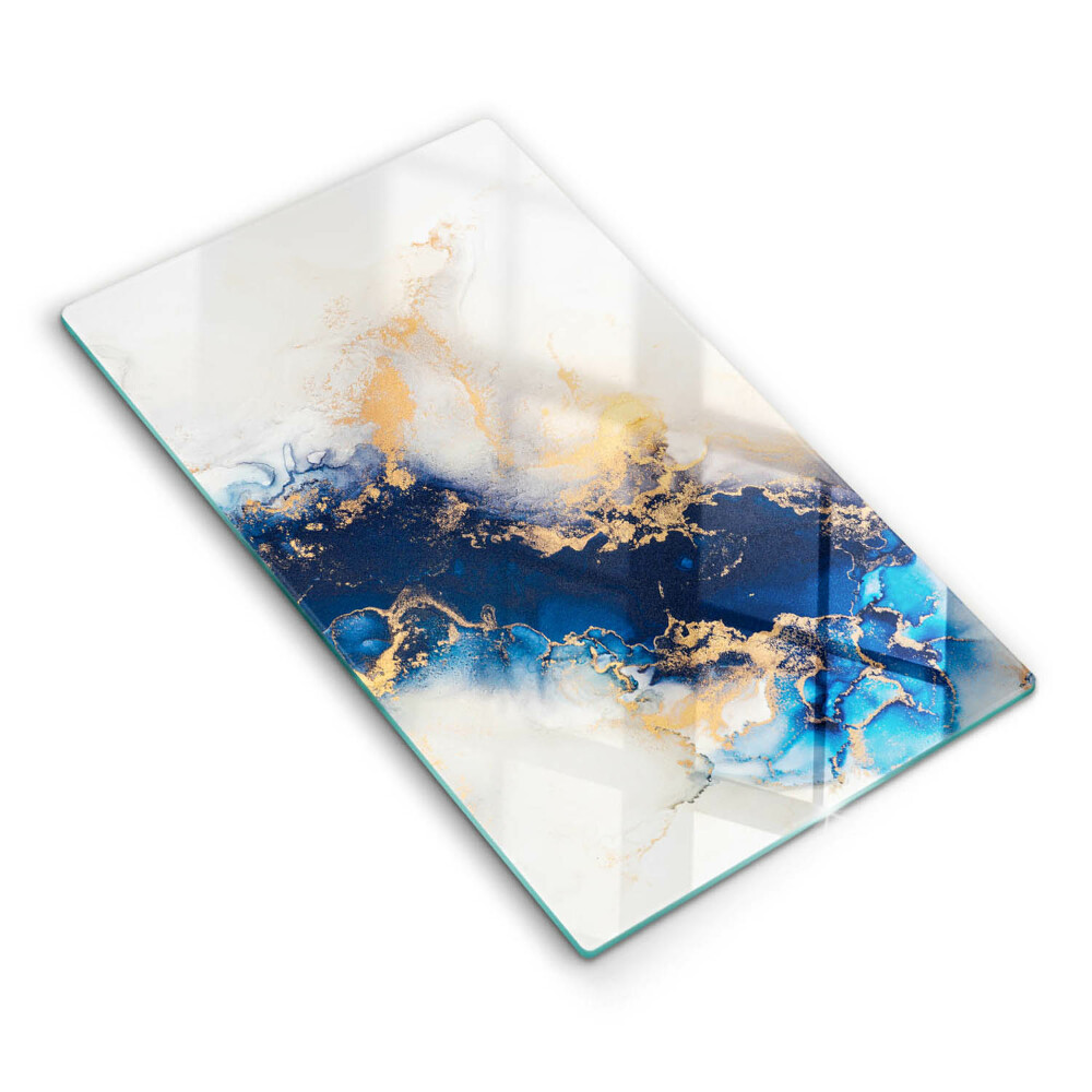 Glas Herdabdeckplatte Abstraktion mit Blau