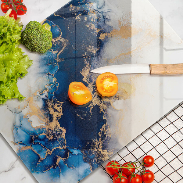 Glas Herdabdeckplatte Abstraktion mit Blau