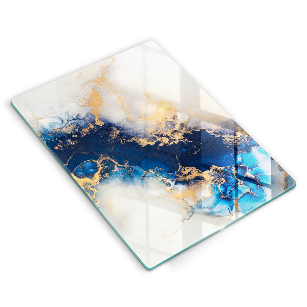 Glas Herdabdeckplatte Abstraktion mit Blau