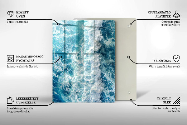 Glas Herdabdeckplatte Abstraktion mit Blau