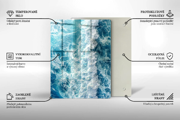 Glas Herdabdeckplatte Abstraktion mit Blau