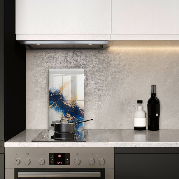 Glas Herdabdeckplatte Abstraktion mit Blau
