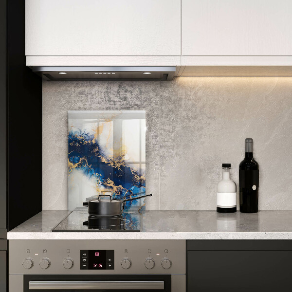 Glas Herdabdeckplatte Abstraktion mit Blau