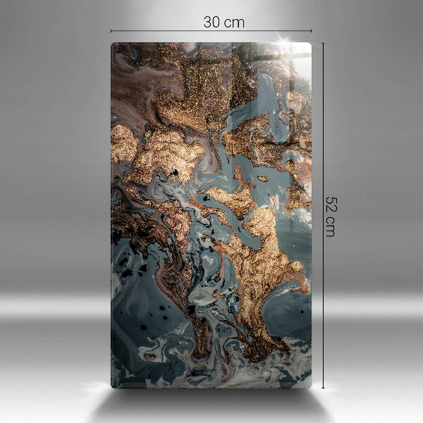 Glas Herdabdeckplatte Dekostein mit Gold