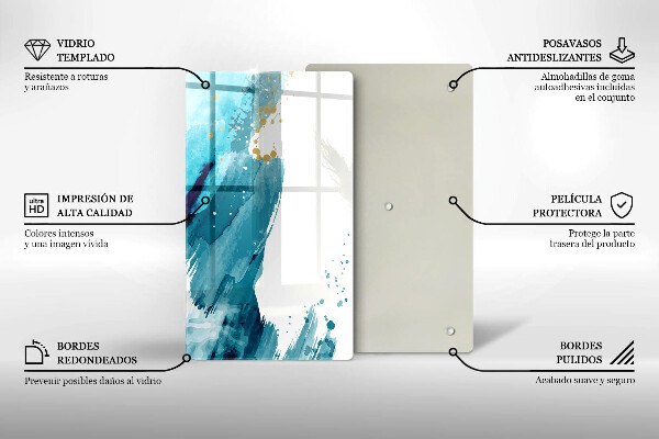 Glas Herdabdeckplatte Blaue Flecken