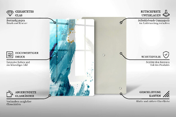 Glas Herdabdeckplatte Blaue Flecken
