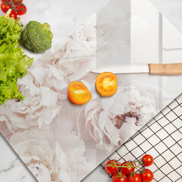 Glas Herdabdeckplatte Pastellfarbene Pfingstrosen