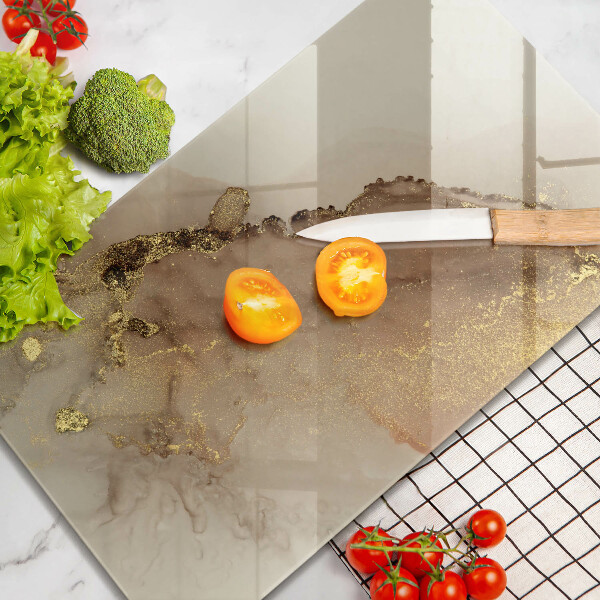 Glas Herdabdeckplatte Goldabstraktion