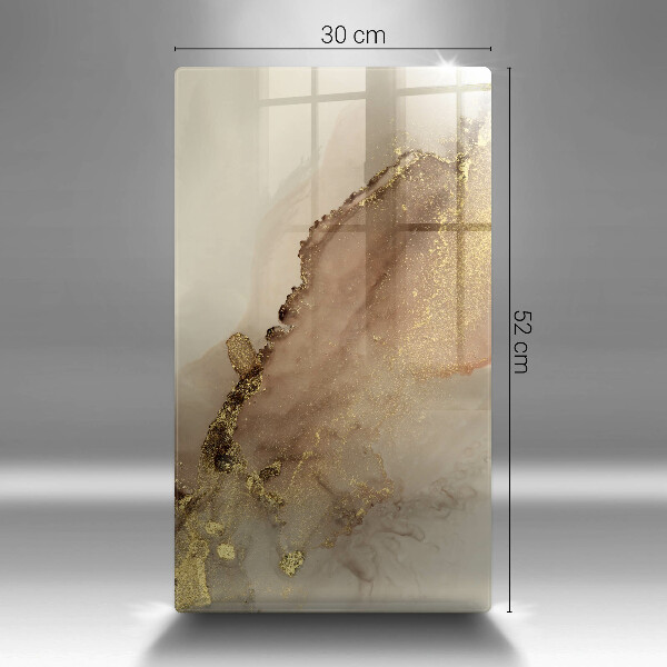 Glas Herdabdeckplatte Goldabstraktion