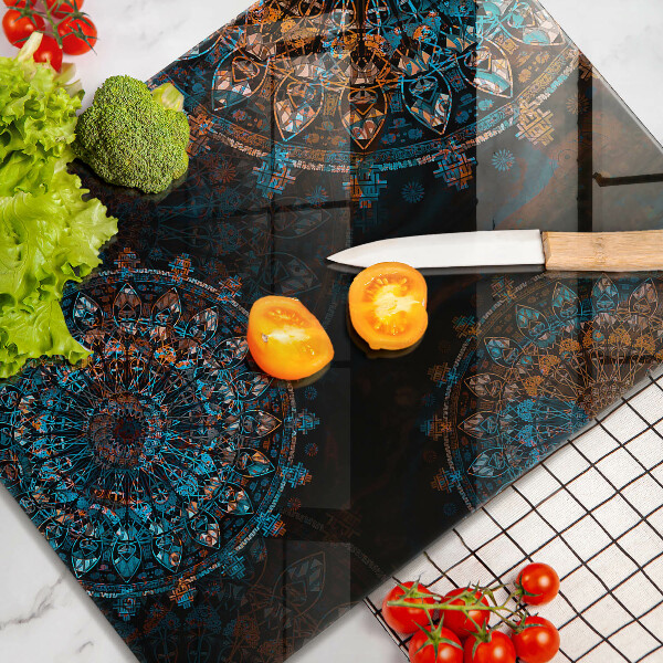 Glas Herdabdeckplatte Boho-Vintage-Räder