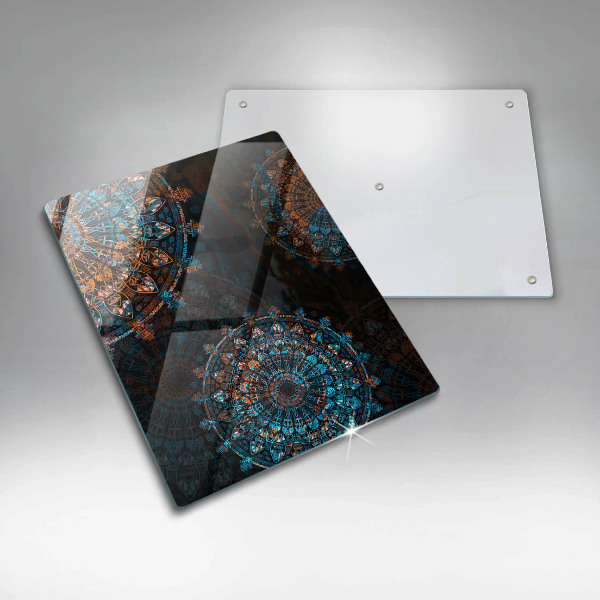 Glas Herdabdeckplatte Boho-Vintage-Räder