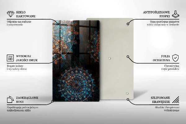 Glas Herdabdeckplatte Boho-Vintage-Räder