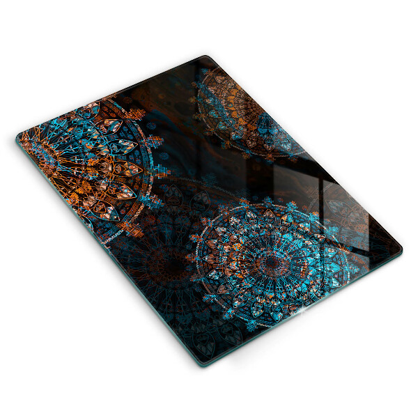 Glas Herdabdeckplatte Boho-Vintage-Räder