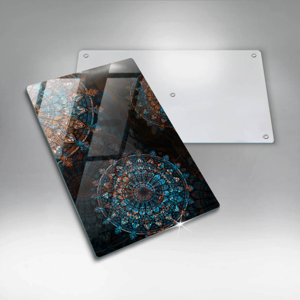 Glas Herdabdeckplatte Boho-Vintage-Räder