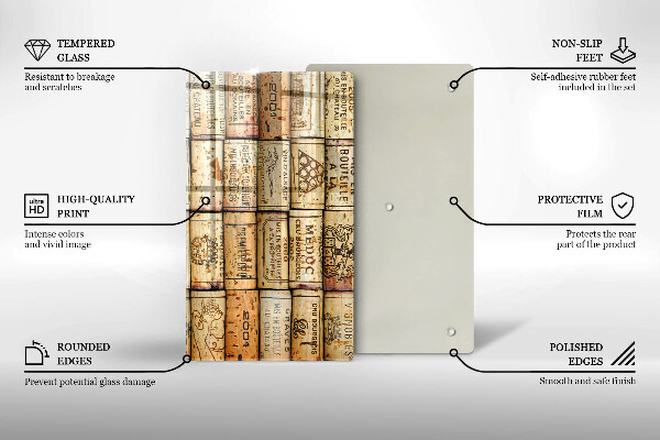 Glas Ceranfeldabdeckung Spritzschutz Alte Weinkorken