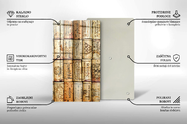 Glas Ceranfeldabdeckung Spritzschutz Alte Weinkorken