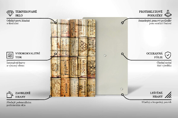 Glas Ceranfeldabdeckung Spritzschutz Alte Weinkorken