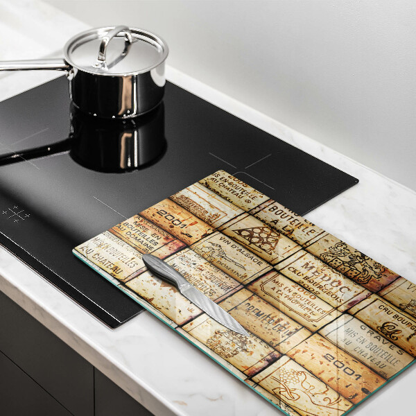 Glas Ceranfeldabdeckung Spritzschutz Alte Weinkorken