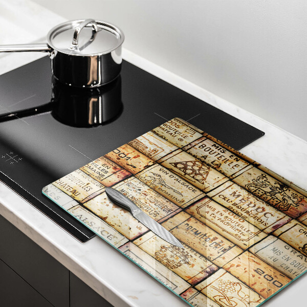 Glas Ceranfeldabdeckung Spritzschutz Alte Weinkorken