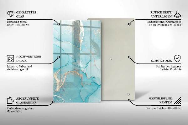 Glas Herdabdeckplatte Steinabstraktion