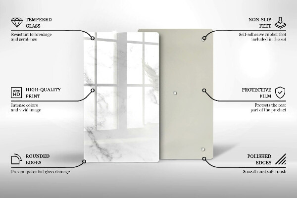 Glas Herdabdeckplatte Moderner Marmor