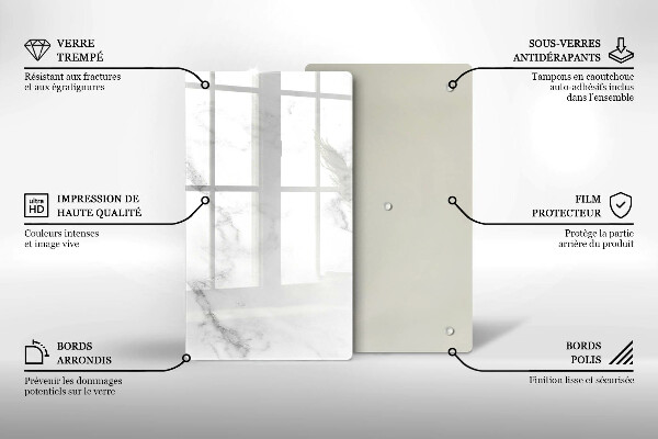 Glas Herdabdeckplatte Moderner Marmor