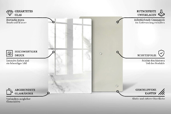 Glas Herdabdeckplatte Moderner Marmor