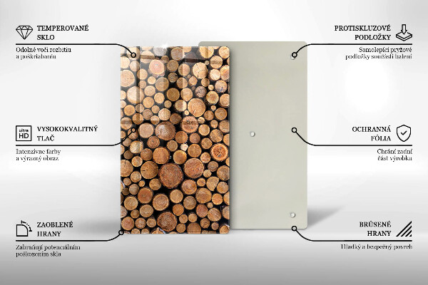Glas Herdabdeckplatte Baumstämme