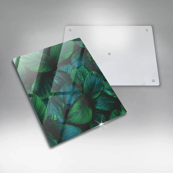 Glas Herdabdeckplatte Dschungelblätter