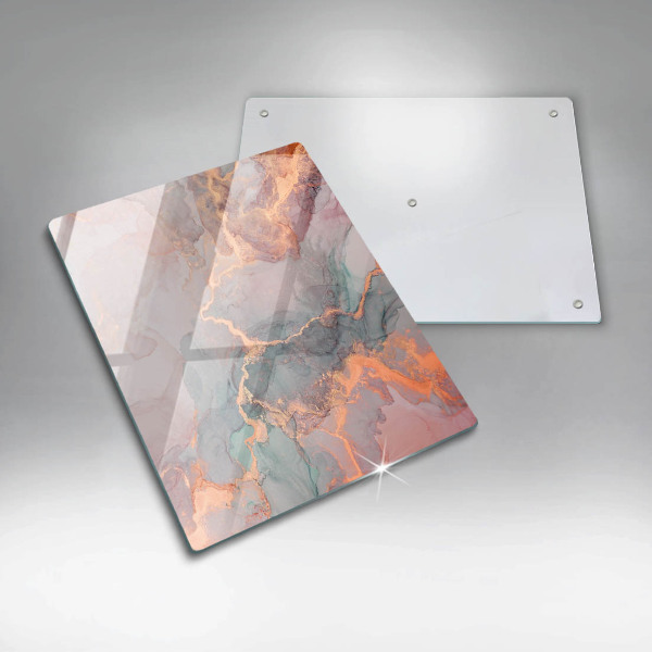 Glas Ceranfeldabdeckung Spritzschutz Marmor mit Gold