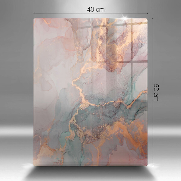 Glas Ceranfeldabdeckung Spritzschutz Marmor mit Gold