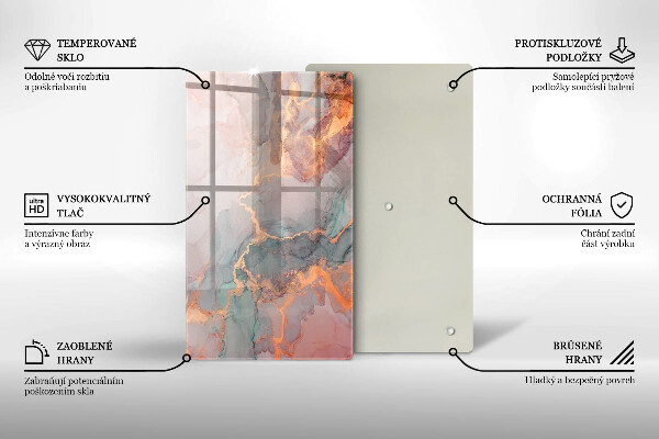 Glas Ceranfeldabdeckung Spritzschutz Marmor mit Gold