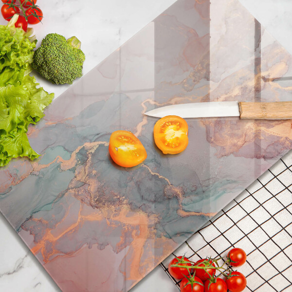 Glas Ceranfeldabdeckung Spritzschutz Marmor mit Gold